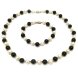 18 inches 7-8mm Black Onyx & Natural Pearl Necklace Set