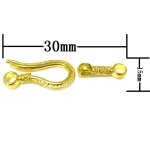 Wholesale 15x30mm Yellow Gold Filled Hook Shaped Necklace Clasp