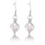 CP0032 Rhodium Plated Pumpkin Style Cage Hook Earring
