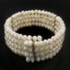 7 inches 4 Rows Memory Wire Natural White 4-5mm Button Pearl Bangle