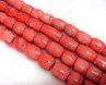 16 inches 15-20mm Column Shaped Red Natural Coral Beads Loose Strand
