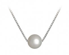 8-9mm AAA White Single Round Pearl 925 Silver Pendent Necklace
