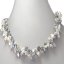 18 inches 2 Rows Twisted 8mm White&Grey Keshi Pearl Necklace