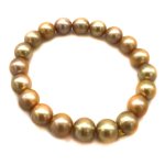 7.5 inches 9-10mm Gold South Sea Pearl Elastic Bracelet