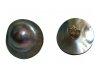 22mm AAA Natural Gray Rondelle Mabe Pearl Earring with 925 Silver Stud