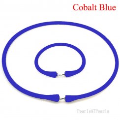 Wholesale Cobalt Blue Rubber Silicone Band for Custom Necklace Set