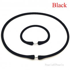 Wholesale Black Rubber Silicone Band for Custom Necklace Set