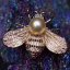 Bumblebee Style 9-10mm Genuine Natural Round South Sea Pearl Brooch
