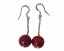 12-13mm Red round Drop Natural Coral Dangle Hook Earring