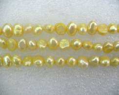 16 inches Yellow Natural Nugget Pearls Loose Strand