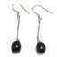 Wholesale 7-8mm Single Dark Green Drop Pearl 925 Silver Hook Earring