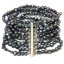 7.5 inches 8 Rows 6-7mm Black Baroque Pearl Bracelet