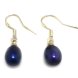 7-8mm Purple Natural Drop Pearl Earring with 925 Silver Hook