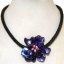 18 inches Natural Leather Purple Baroque Shell Flower Necklace