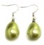 Wholesale 12x16mm Green Raindrop Shell Pearl 925 Sterling Silver Earring