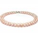 2 Rows 17-18 inches 7-8mm Natural Pink Rice Pearl Necklace