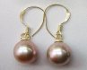 8-9mm Natural Lavender Pearl Drop Earring with 925 Silver Hook,Sold by Pair