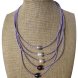 16-20 inches 5 rows 11-12 mm Lilac Leather Cord Pearl Necklace