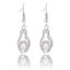 CP0026 Rhodium Plated Hand Style Cage Hook Earring