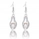 CP0026 Rhodium Plated Hand Style Cage Hook Earring