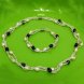 17 inches Natural White&Black Freshwater Pearl Jewelry Set