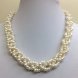 16 inches 4-5mm Three Rows White Twisted Pearl Necklace