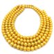 16 inches 10-11mm AA Round Yellow Golden Pearls Loose Strand