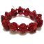 7 inches 20*30mm Elastic Red Cicada Shaped Carved Coral Bracelet