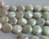 16 inches 12-13mm AAA White High Quality Coin Shaped Pearls Loose Strand