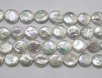 16 inches 12-13 mm White Thick Nacre Coin Pearls Loose Strand