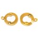 Wholesale 16x19mm Single row Yellow Gold Filled Double Ring Clasp with Zirconia