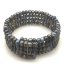 7 inches 4 Rows Black 4-5mm Button Pearl Memory Wire Bangle