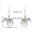 CP0055 Rhodium Plated Horse Style Cage Hook Earring
