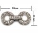 Wholesale 10x20mm 2 Rows Double Circles Style 925 Silver Clasp