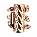 Wholesale 12x27mm 3 Rows Rose Gold Filled Screw Jewelry Clasp