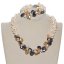 17 inches 3 rows 12mm Champagne & Yellow Coin Pearl Bracelet