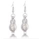 CP0033 Rhodium Plated Peanut Style Cage Hook Earring