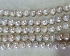 16 inches White Round Edison Baroque Pearls Loose Strand
