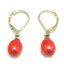 7-8mm Red Natural Drop Pearl Leverback Earring,Sold by Pair