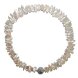 16 inches 8-20mm White Biwa Pearl Necklace with 14mm Ball Clasp