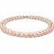 17-18 inches 2 rows 7-8mm Natural Pink Rice Pearl Necklace