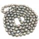 48 inches 11-12mm Silver Baroque Pearl Long Chain Necklace