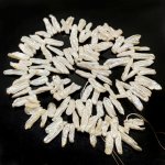 16 inches 12-20mm White Side Drilled Baroque Biwa Pearls Loose Strand