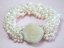 7.5 inches 4-5 mm White Oval Pearl Bracelet with Jade Clasp