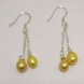 7-8mm Yellow Pearl Earring with Sterling Silver Hook,Sold by Pair