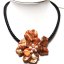 18 inches Natural Leather Orange One Shell Flower Necklace