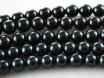 16 inches AAA 5.5-6.0mm Round Black Akoya Pearls Loose Strand