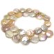 16 inches 13-15mm Center-Drilled Multi-Color Round Coin Pearls Loose Strand