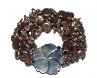 7.5 inches 6 Rows Coffee 12-13mm Coin Pearl&7-8mm Keshi Pearl Bracelet