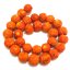 16 inches 15-16mm Orange Round Natural Carved Coral Beads Loose Strand